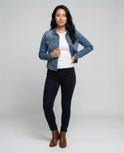 Damen Taillierte Jeansjacke - Norvielle