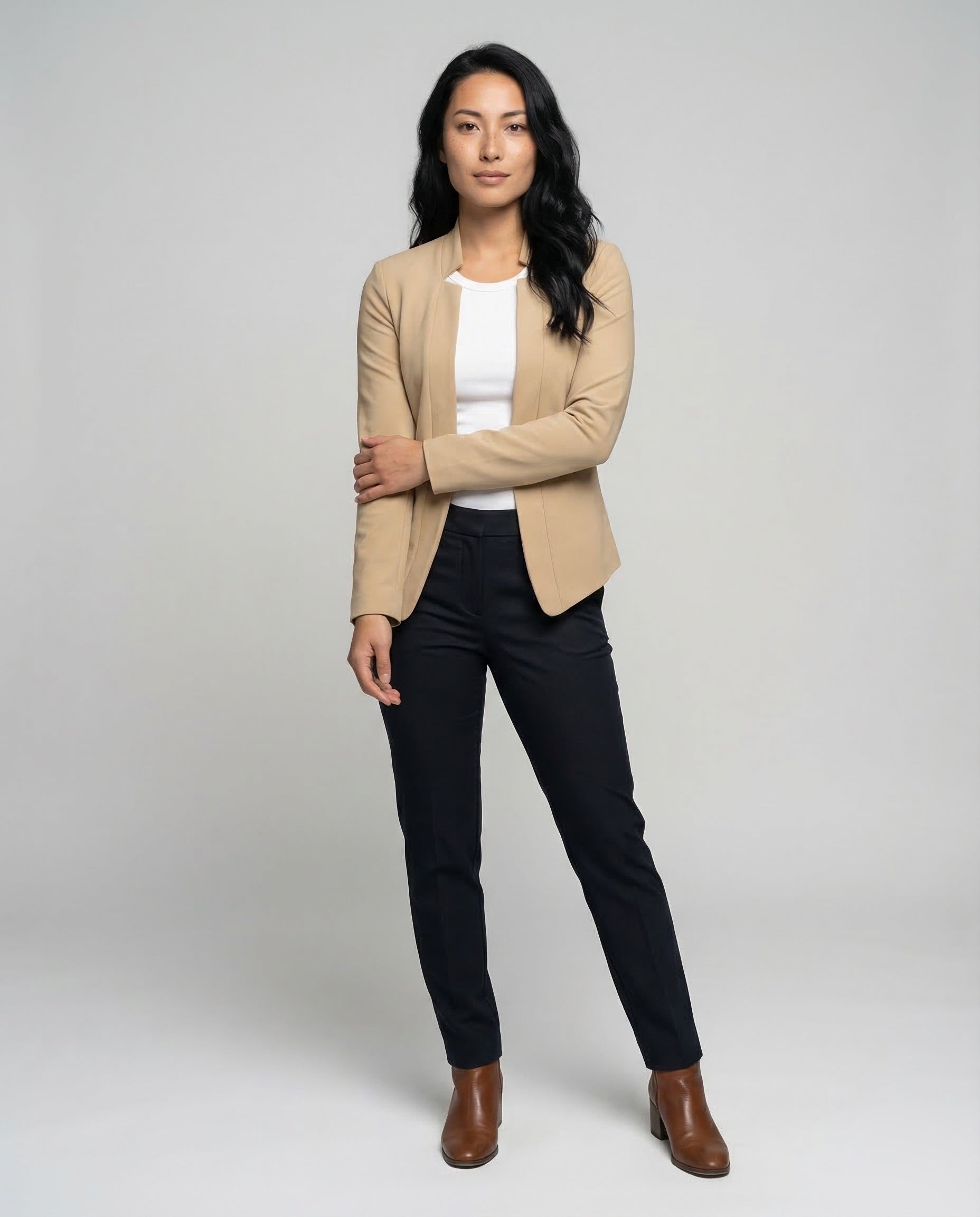 Damen Blazer Jersey Kragenlos - Norvielle
