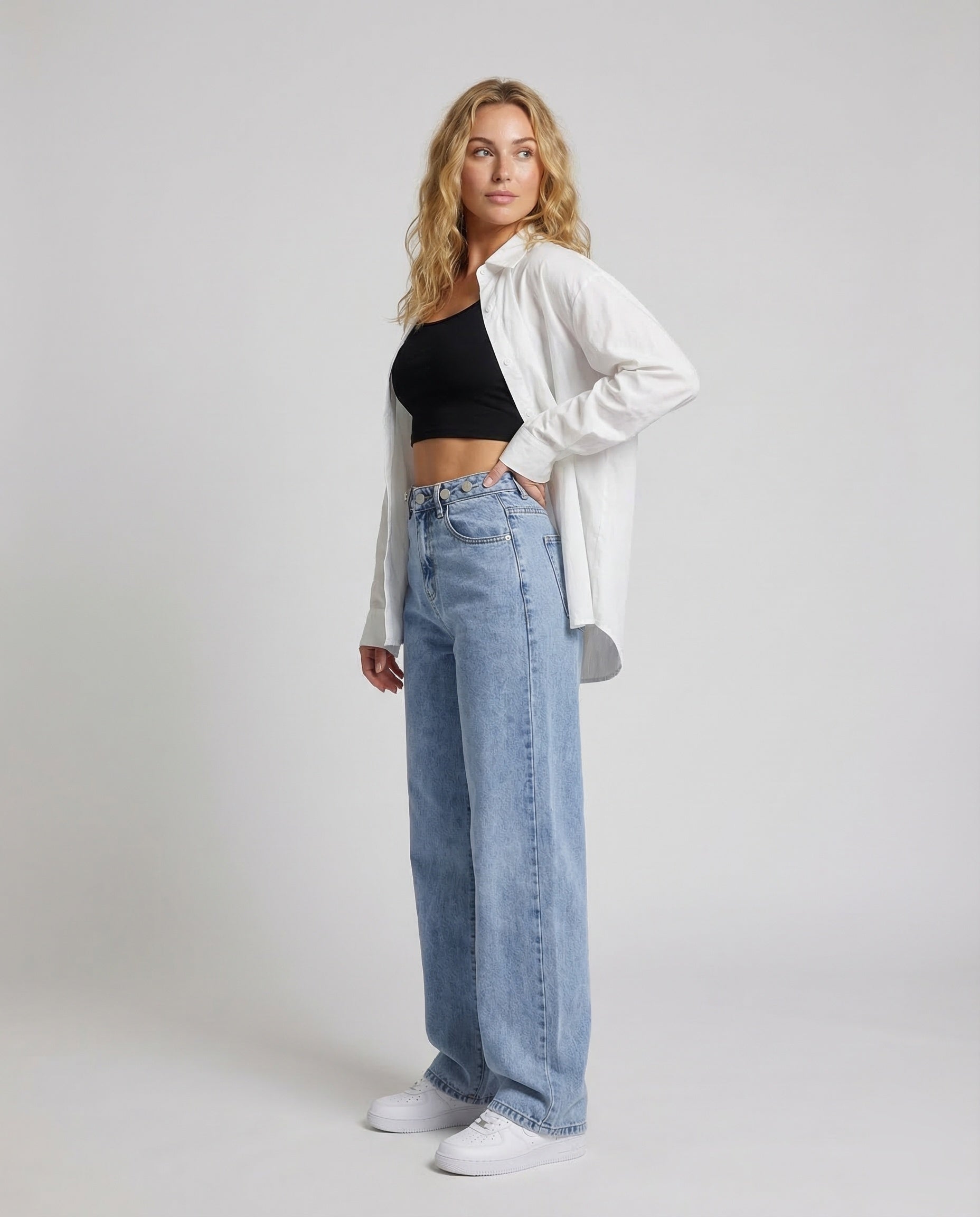 Damen Baggy Jeans Weite Bein - Norvielle