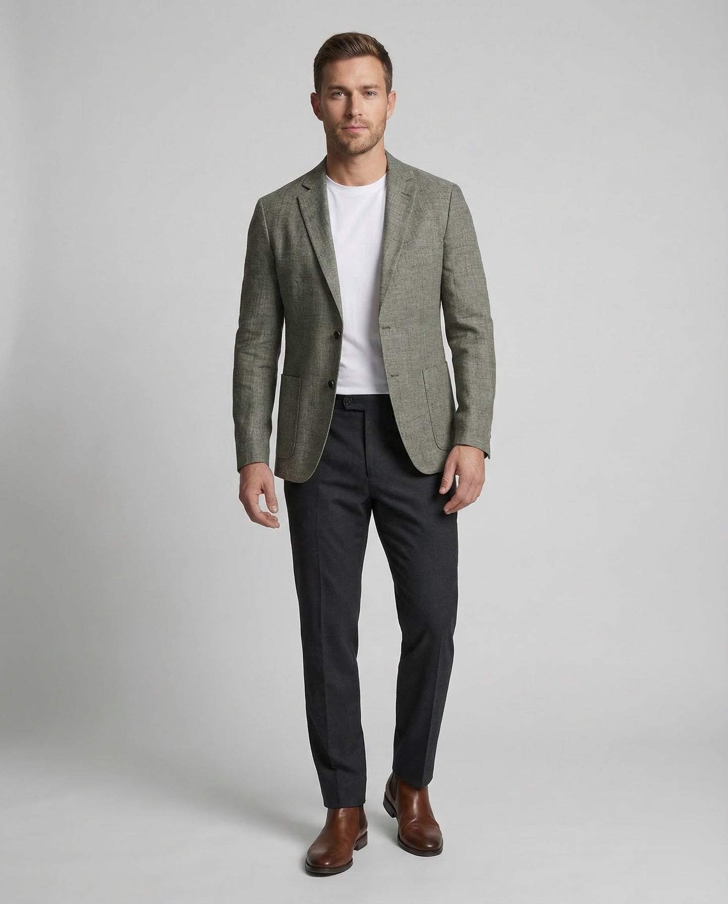 Herren Sakko Leinenmix Beige - Norvielle