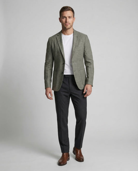 Herren Sakko Leinenmix Beige - Norvielle