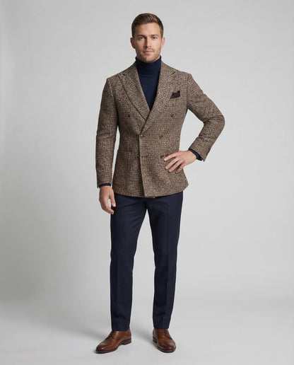 Herren Karo Blazer Doppelreiher - Norvielle