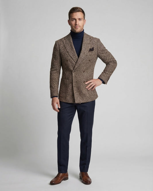 Herren Karo Blazer Doppelreiher - Norvielle