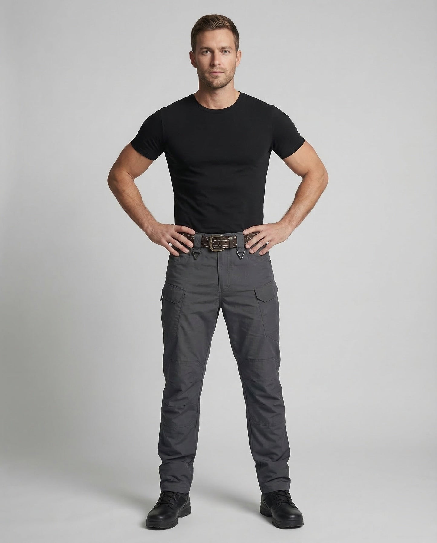 Herren Taktische Cargohose Baumwolle Schwarz - Norvielle
