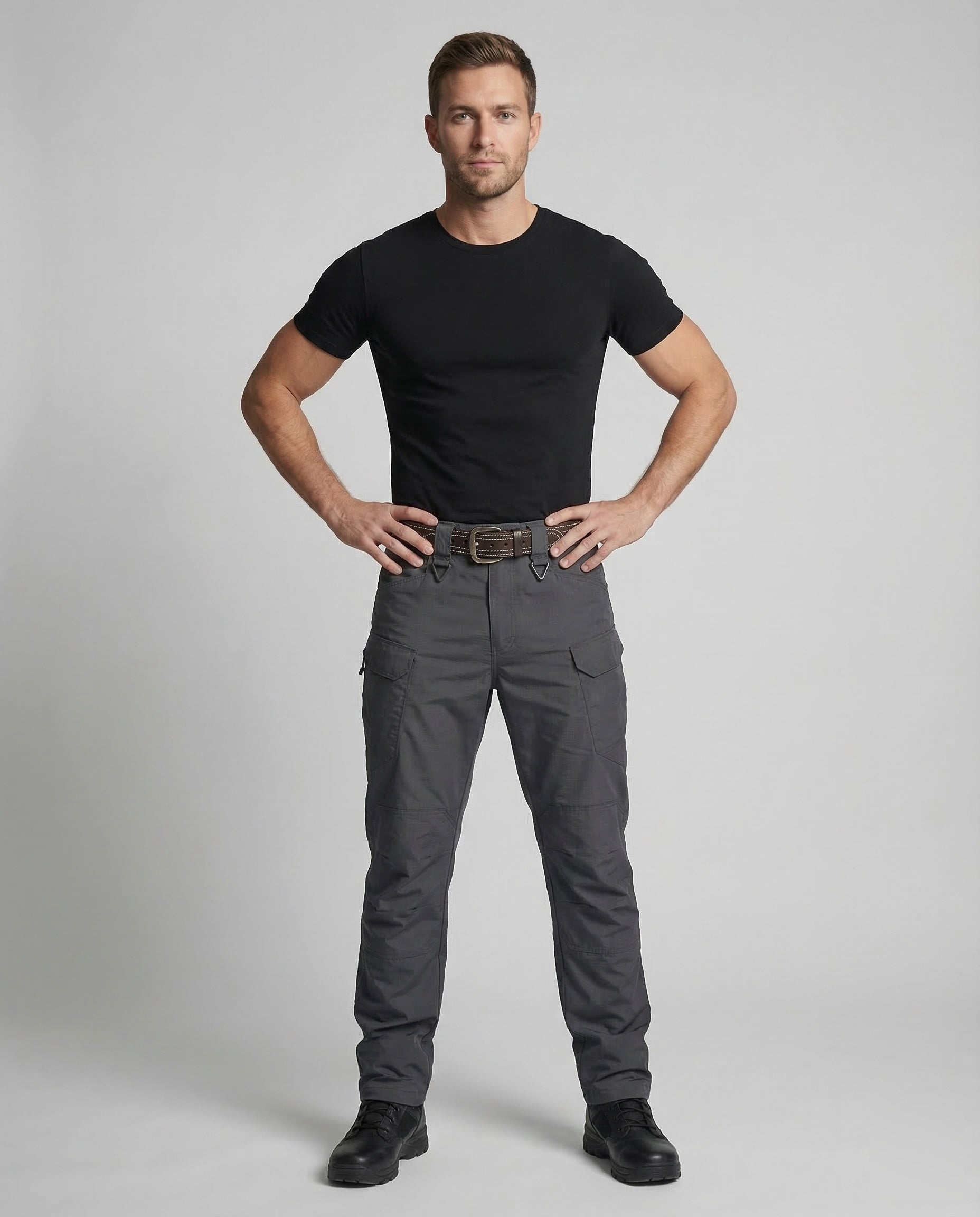 Herren Taktische Cargohose Baumwolle Schwarz - Norvielle
