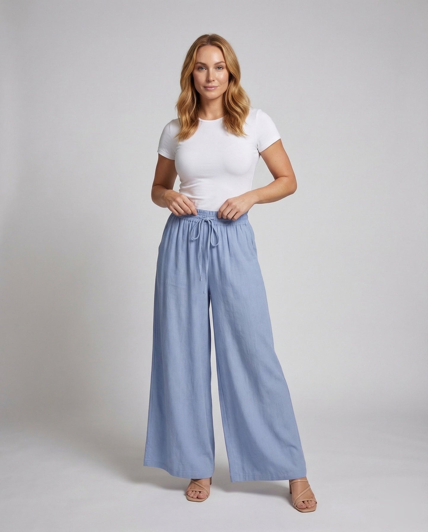 Damen Palazzo-Hose mit Elastikbund - Norvielle