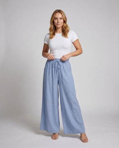 Damen Palazzo-Hose mit Elastikbund - Norvielle