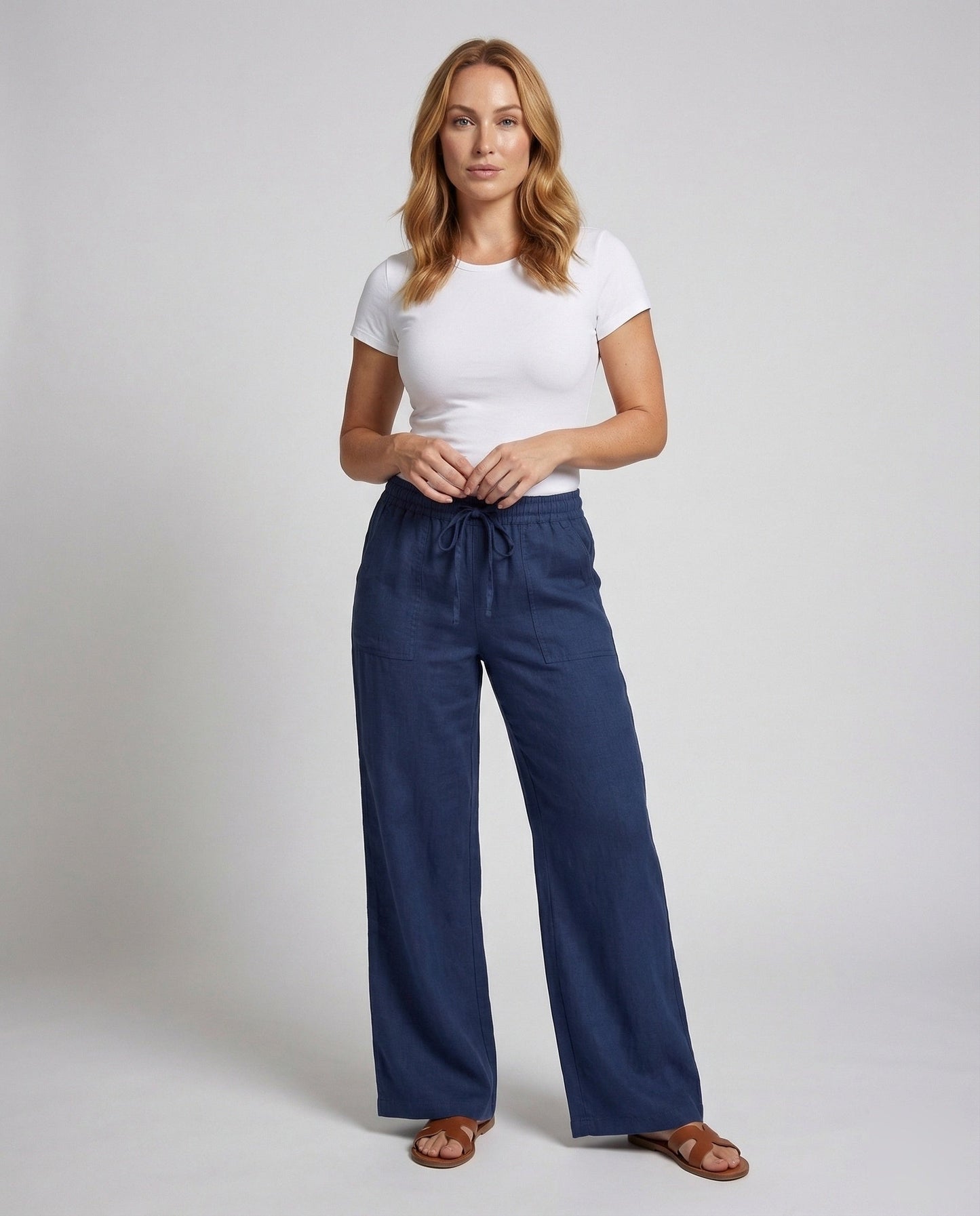 Damen Leinenhose Weit Bein - Norvielle