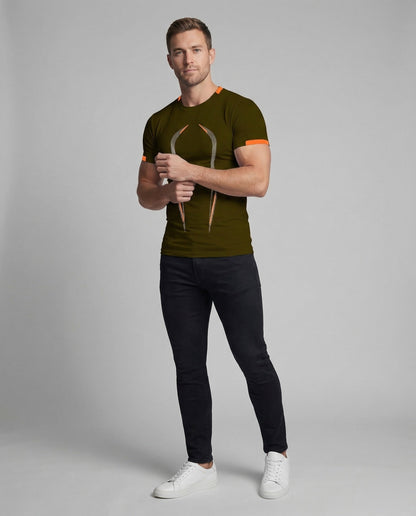 Herren Fitnessshirt mit Grafik Baumwolle Weiß - Norvielle