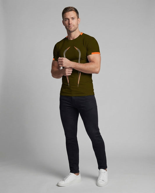 Herren Fitnessshirt mit Grafik Baumwolle Weiß - Norvielle