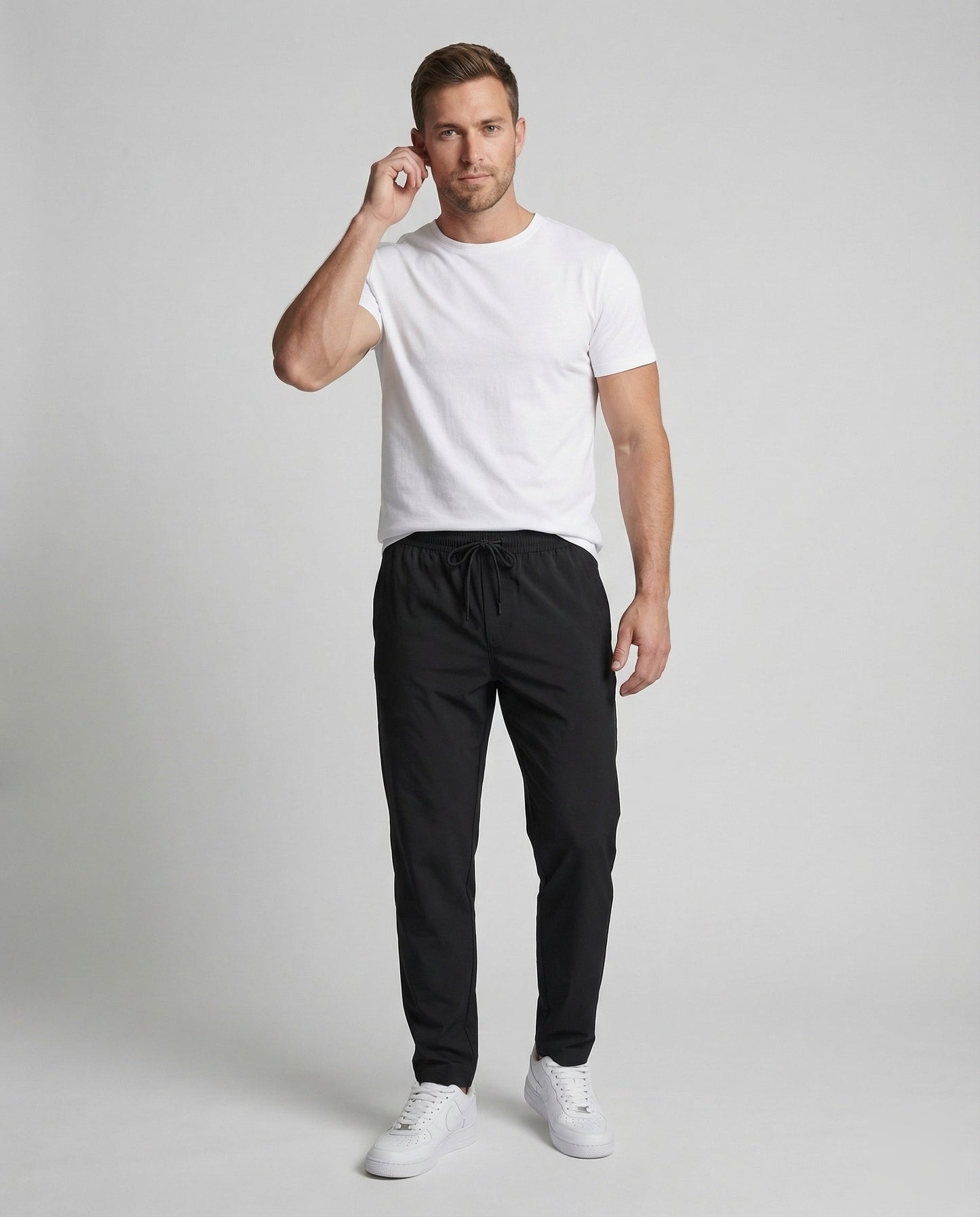 Herren Slimfit Jogginghose Schwarz - Norvielle