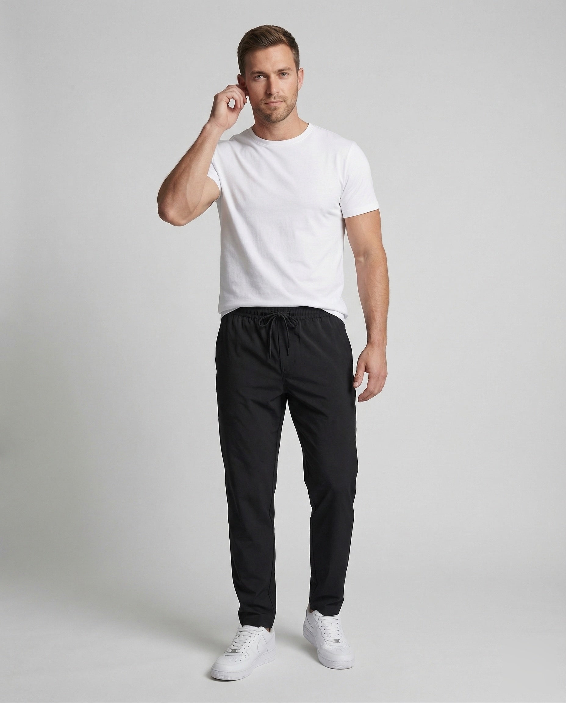 Herren Slimfit Jogginghose Schwarz - Norvielle