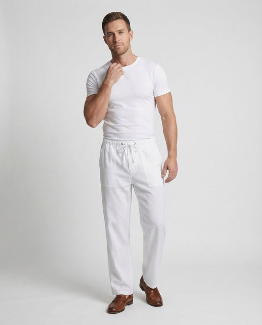 Herren Leinenhose Luftig Beige - Norvielle