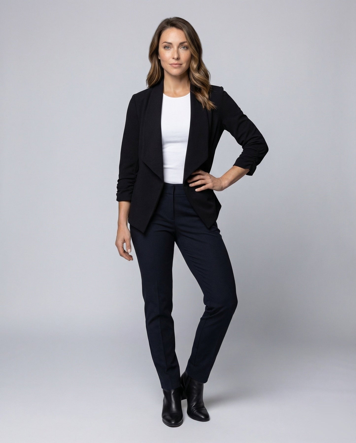 Damen Blazer Wasserfall Offen - Norvielle
