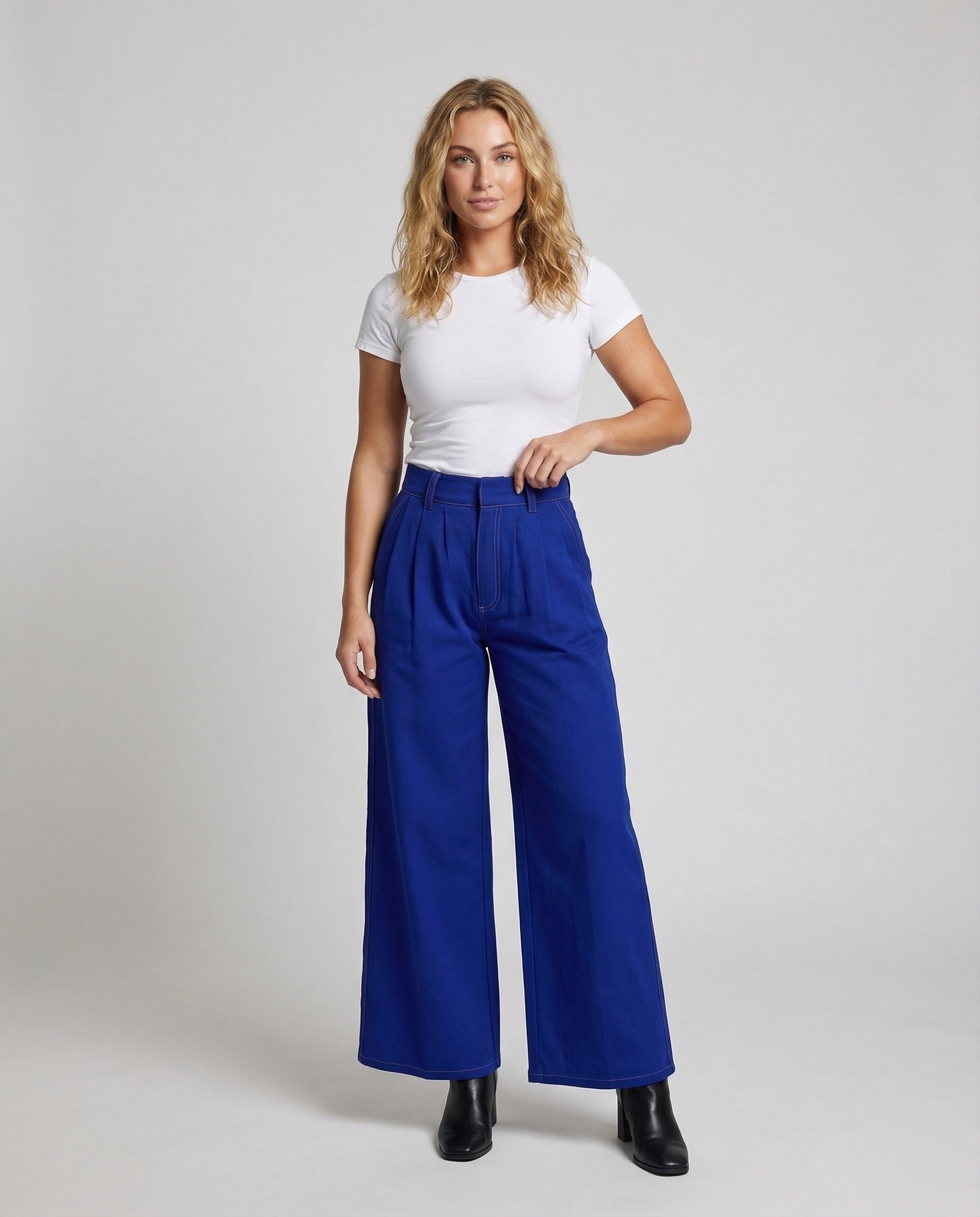 Damen High Waist Marlenehose - Norvielle