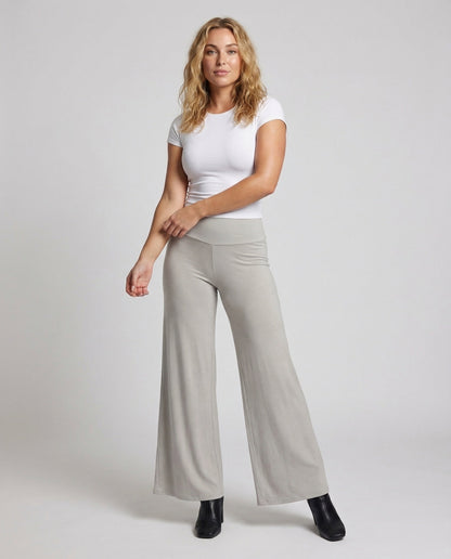 Damen Loungehose Weitbein Baumwolle Schwarz - Norvielle