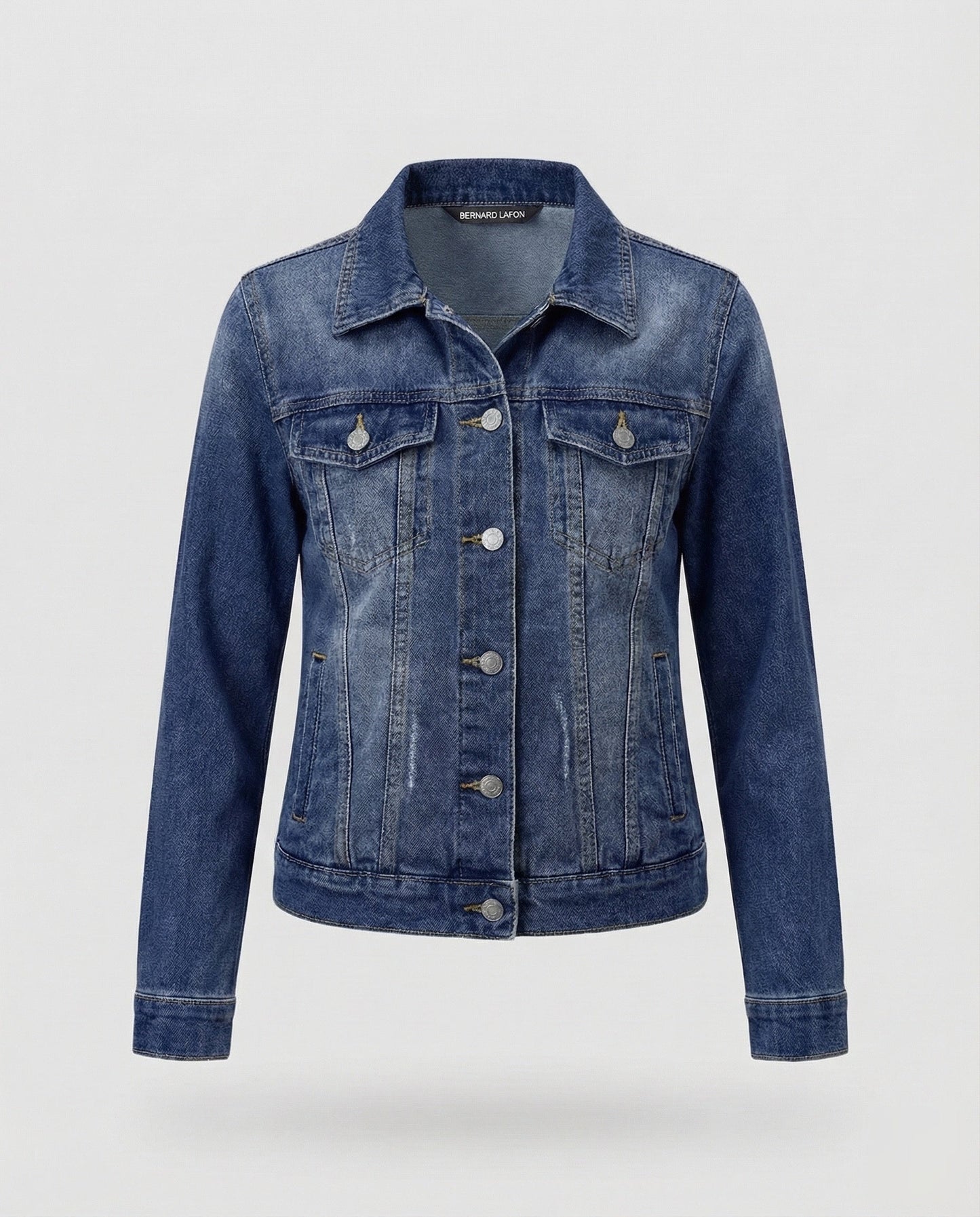 Damen Jeansjacke Boxy mit Druckknöpfen