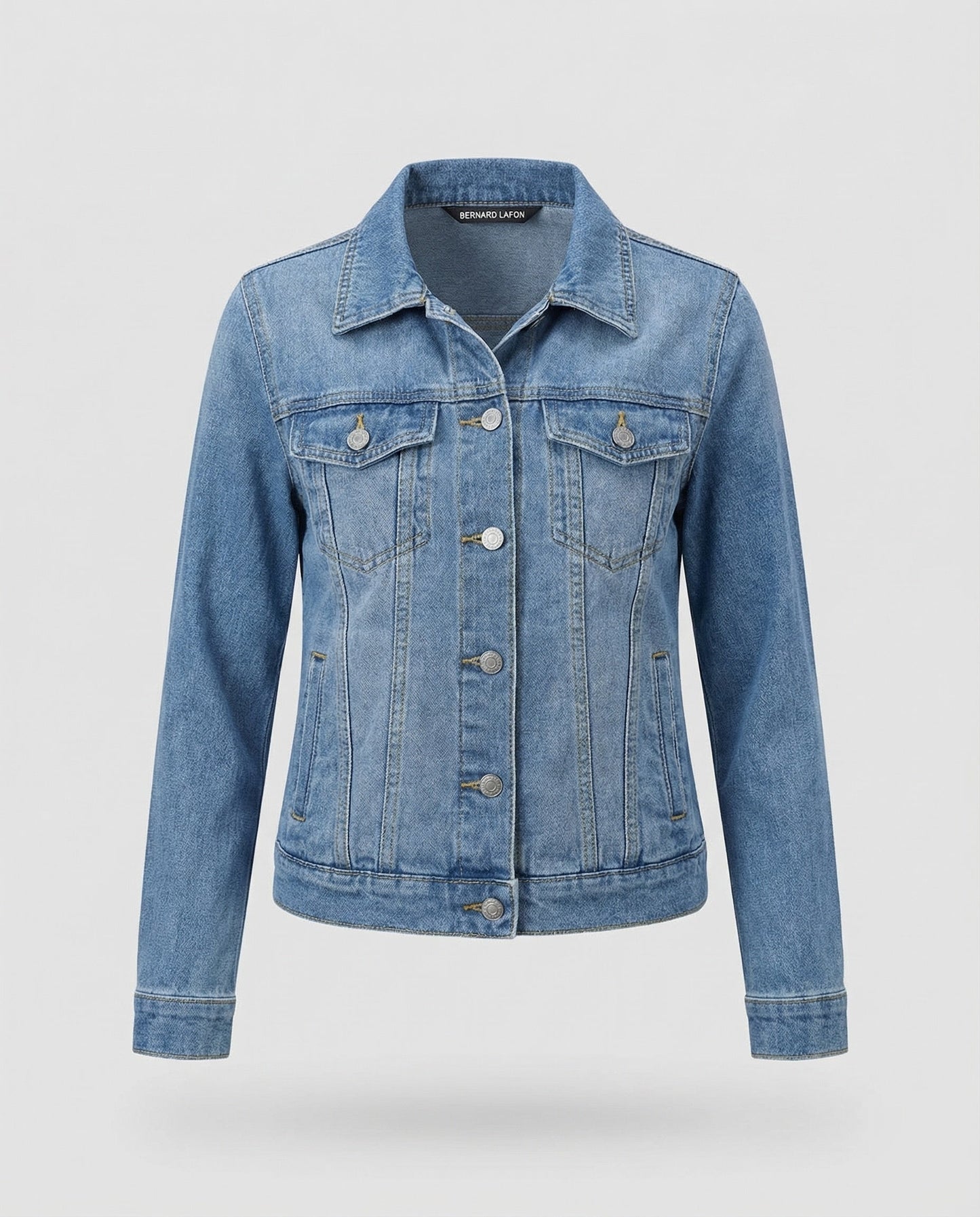 Damen Jeansjacke Boxy mit Druckknöpfen