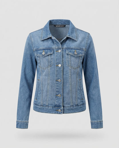 Damen Jeansjacke Boxy mit Druckknöpfen