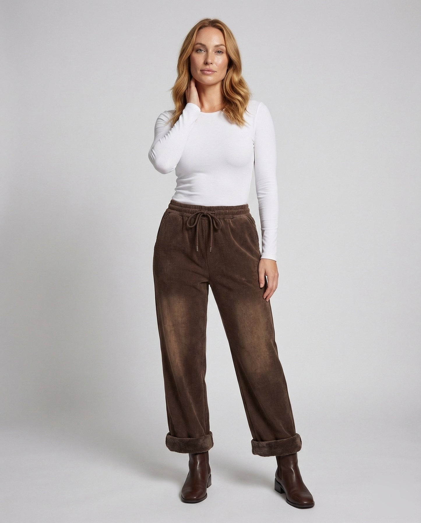 Damen Thermohose Cord mit Teddyfutter - Norvielle