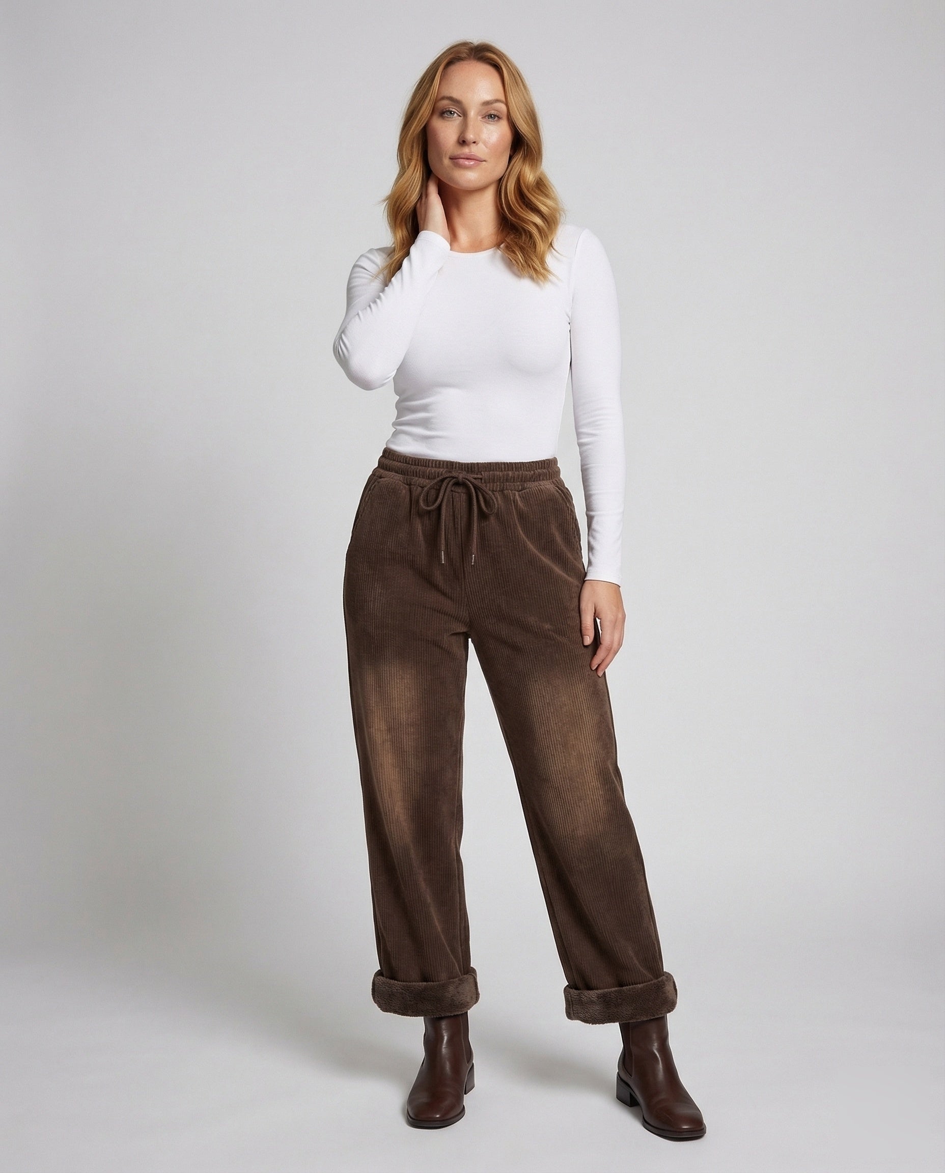 Damen Thermohose Cord mit Teddyfutter - Norvielle