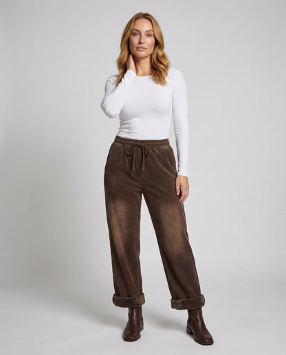 Damen Thermohose Cord mit Teddyfutter - Norvielle