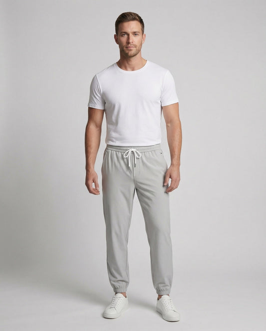 Herren Chino Cropped Hose Bügelfalte Schwarz - Norvielle