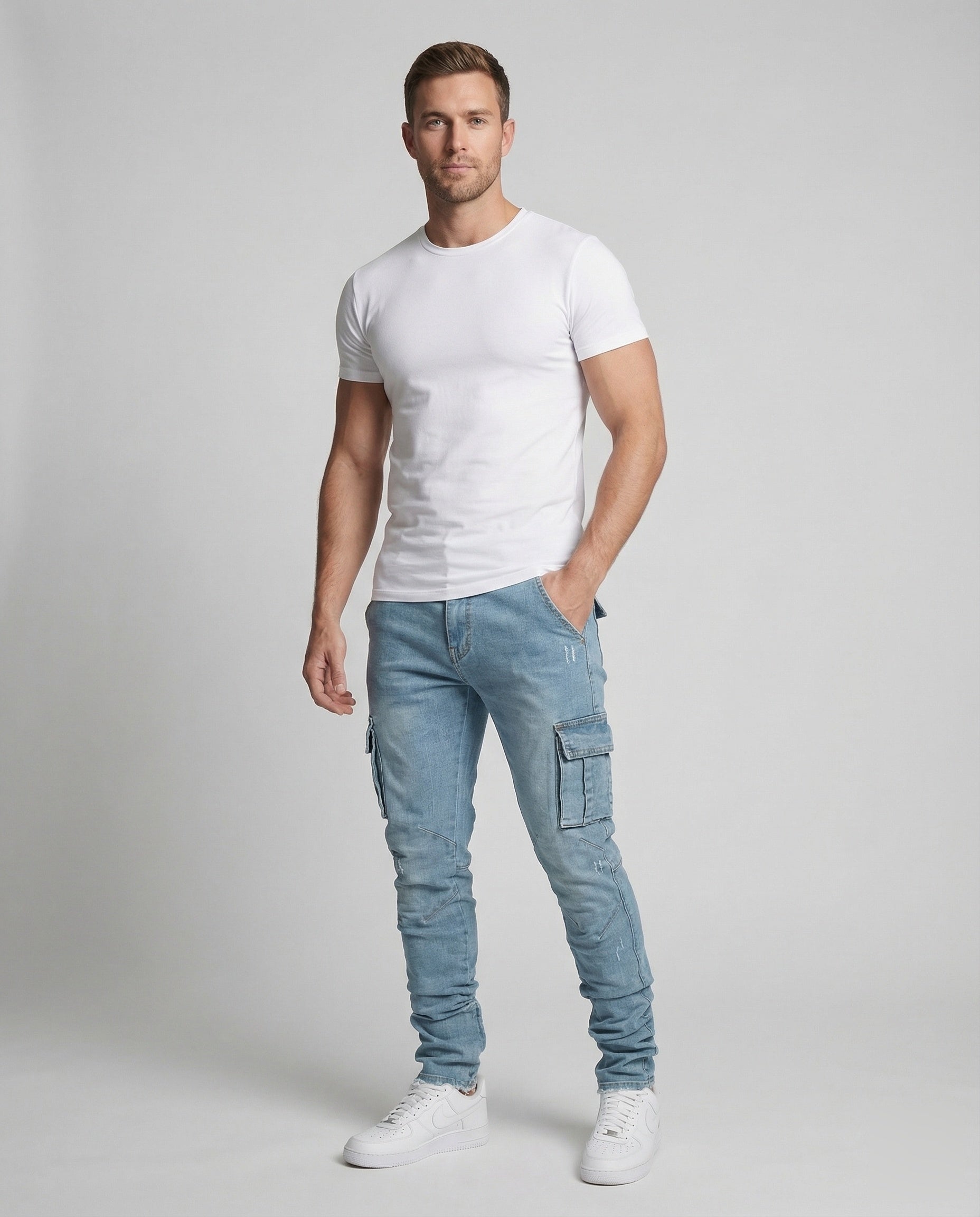 Herren Slimfit Cargo Jeans - Norvielle