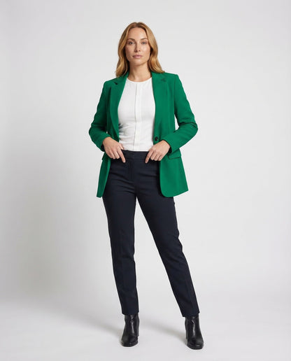 Damen Taillenblazer Revers Schwarz - Norvielle