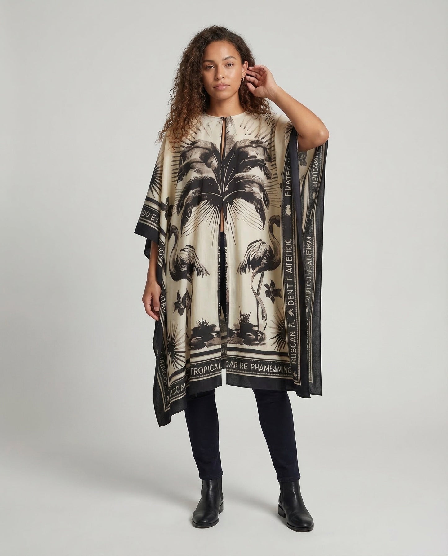 Damen Maxikleid Kaftan mit Druck - Norvielle