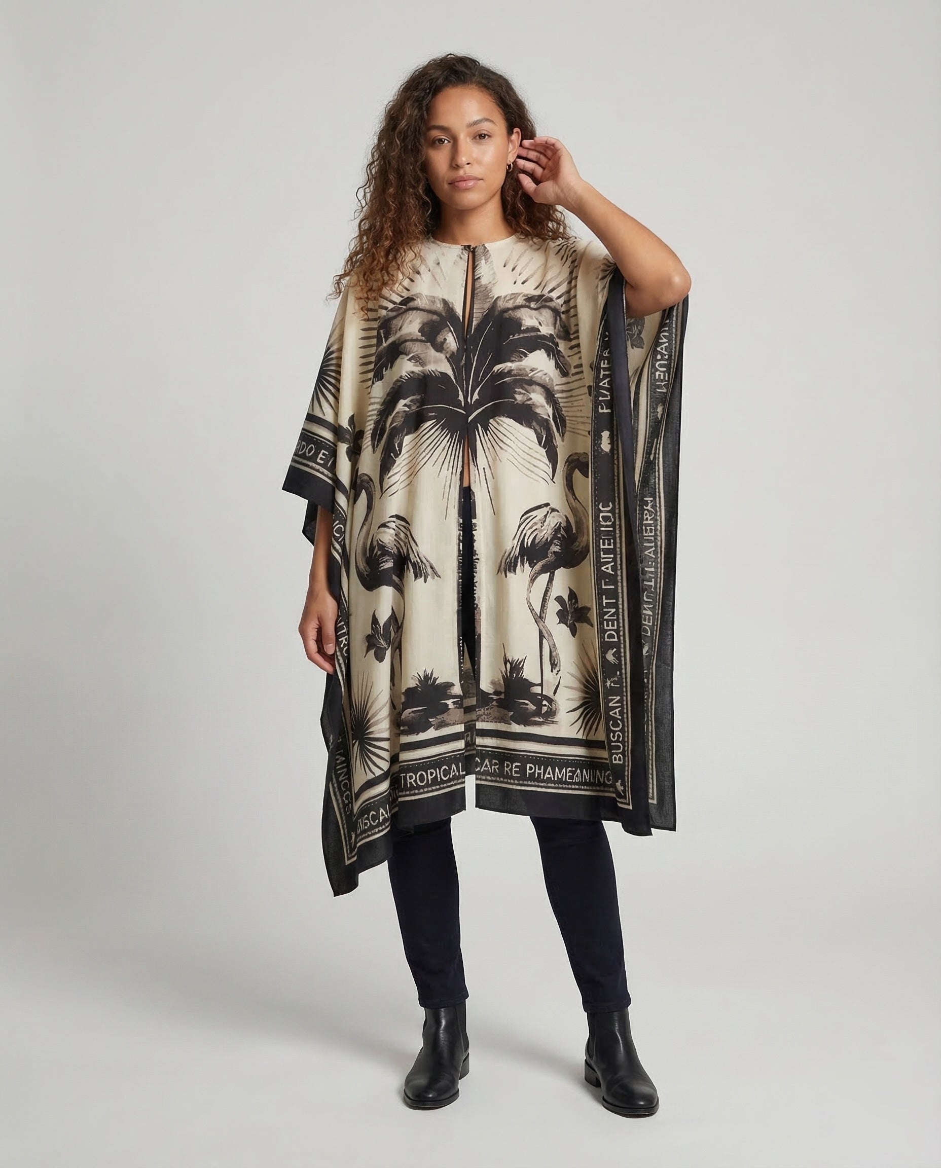 Damen Maxikleid Kaftan mit Druck - Norvielle