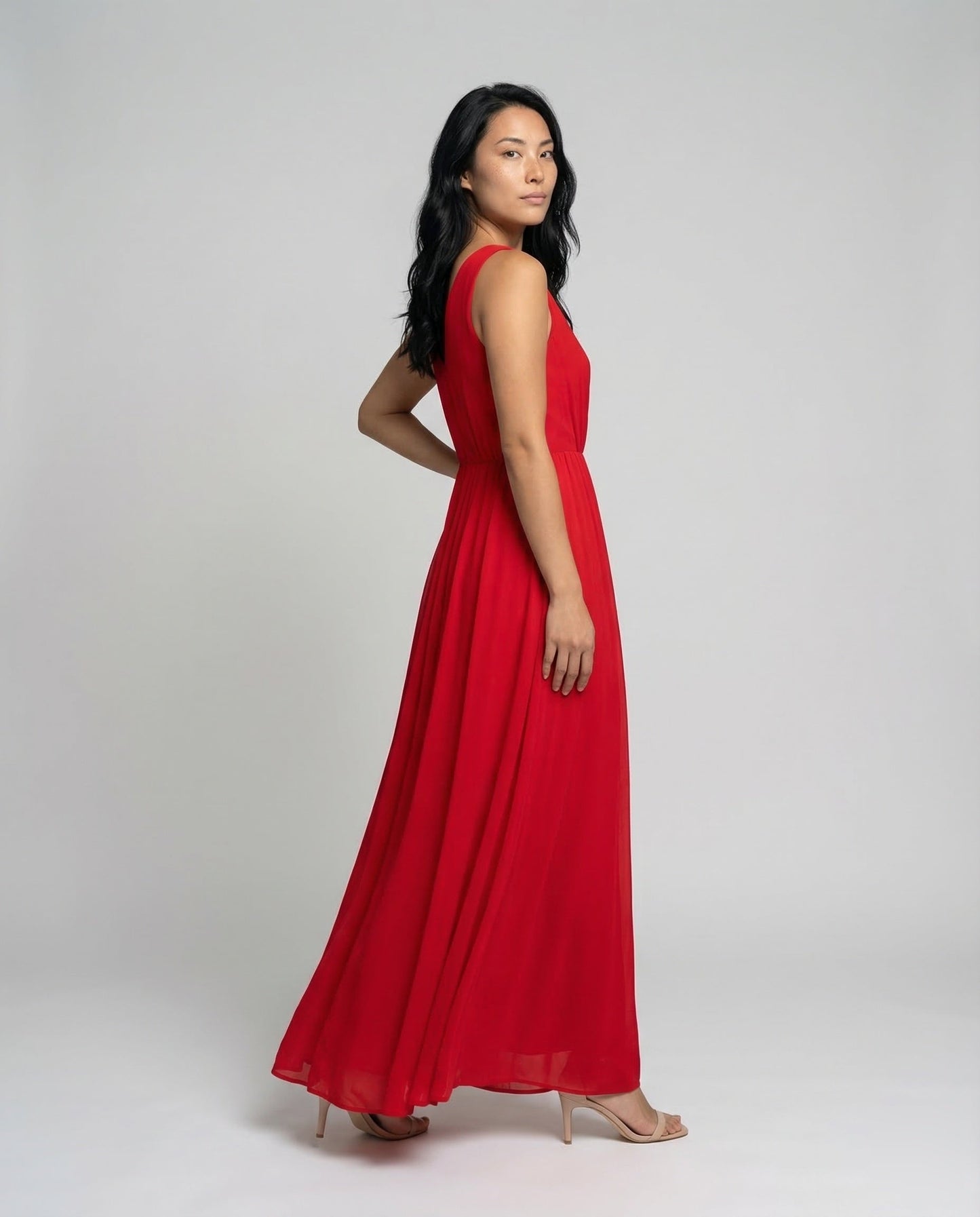 Damen Maxikleid Chiffon Empire Bauchfrei - Norvielle