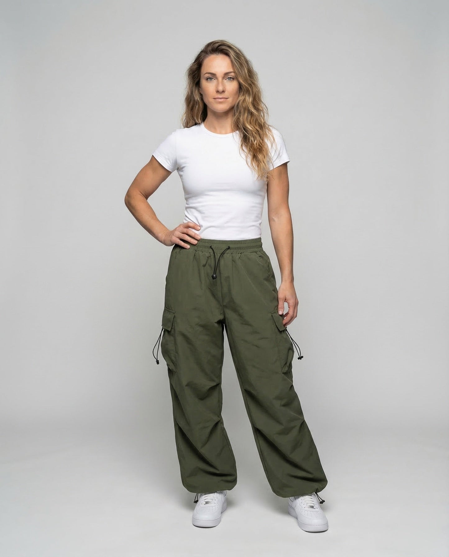 Damen Cargohose Leicht Bequem Weite Passform