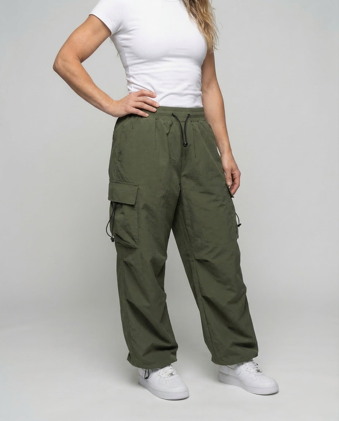 Damen Cargohose Leicht Bequem Weite Passform