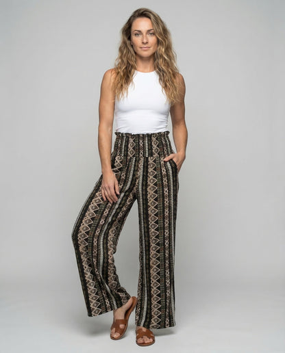 Damen Palazzo-Hose Ethno-Print - Norvielle