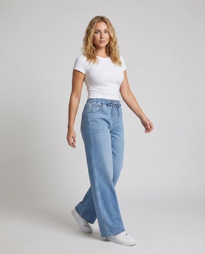 Damen High Waist Paperbag Jeans - Norvielle