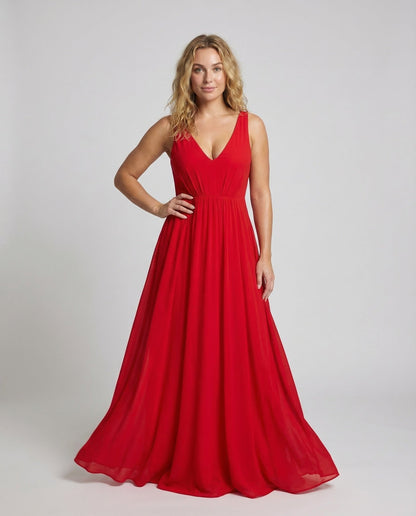 Damen Maxikleid aus Chiffon mit Plissee - Norvielle