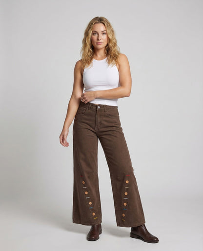 Damen High Waist Jeans mit Knopfleiste - Norvielle