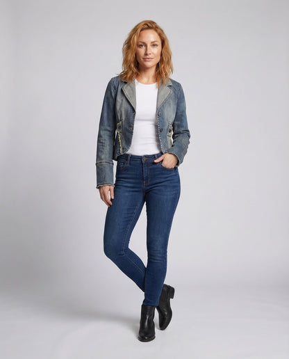 Damen Taillierter Jeansblazer - Norvielle