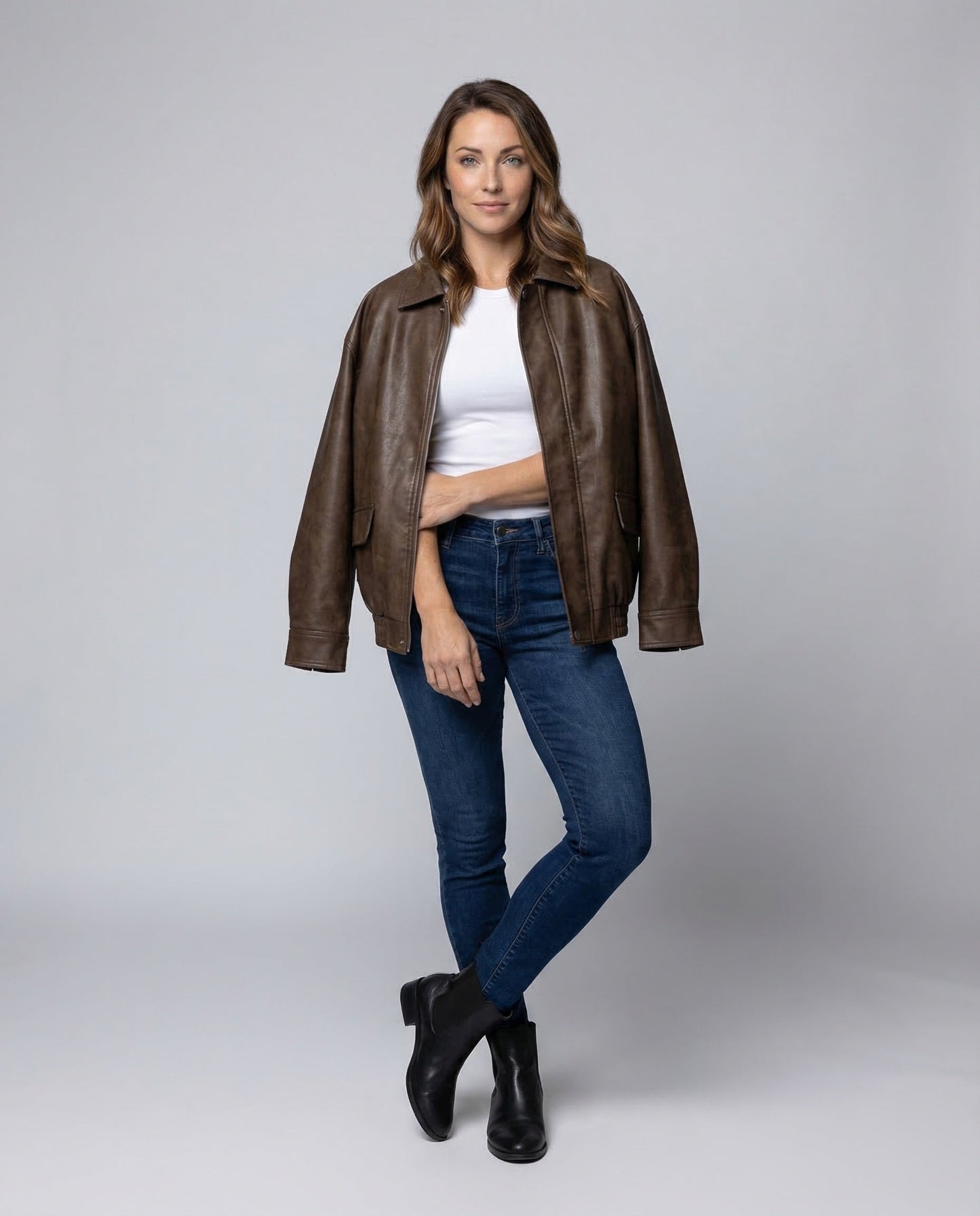 Damen Blouson Lederimitat Vintage-Look - Norvielle