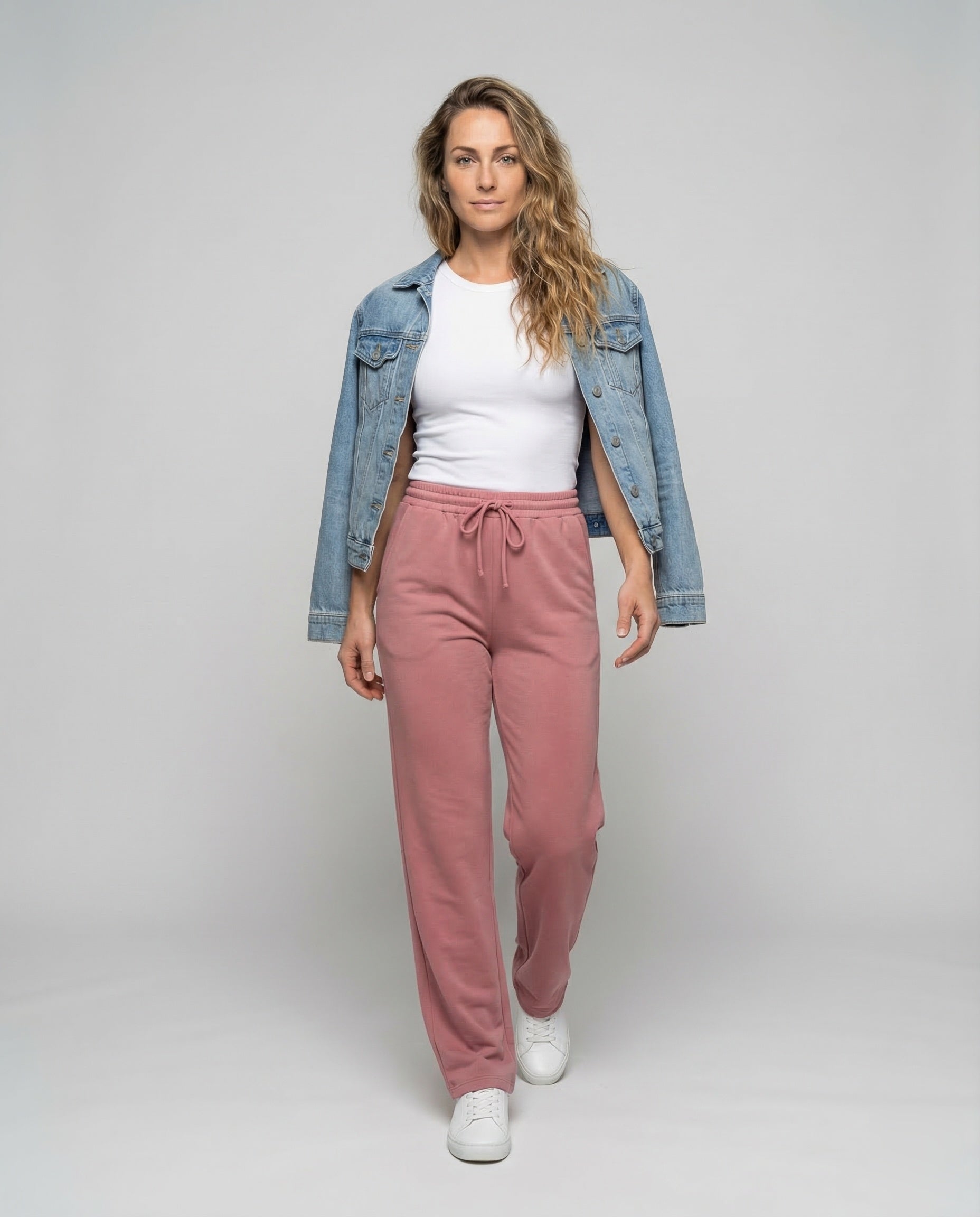 Damen Velours Loungehose Weitbein - Norvielle