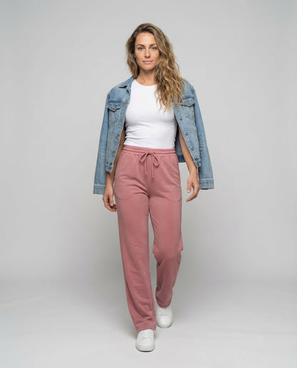 Damen Velours Loungehose Weitbein - Norvielle