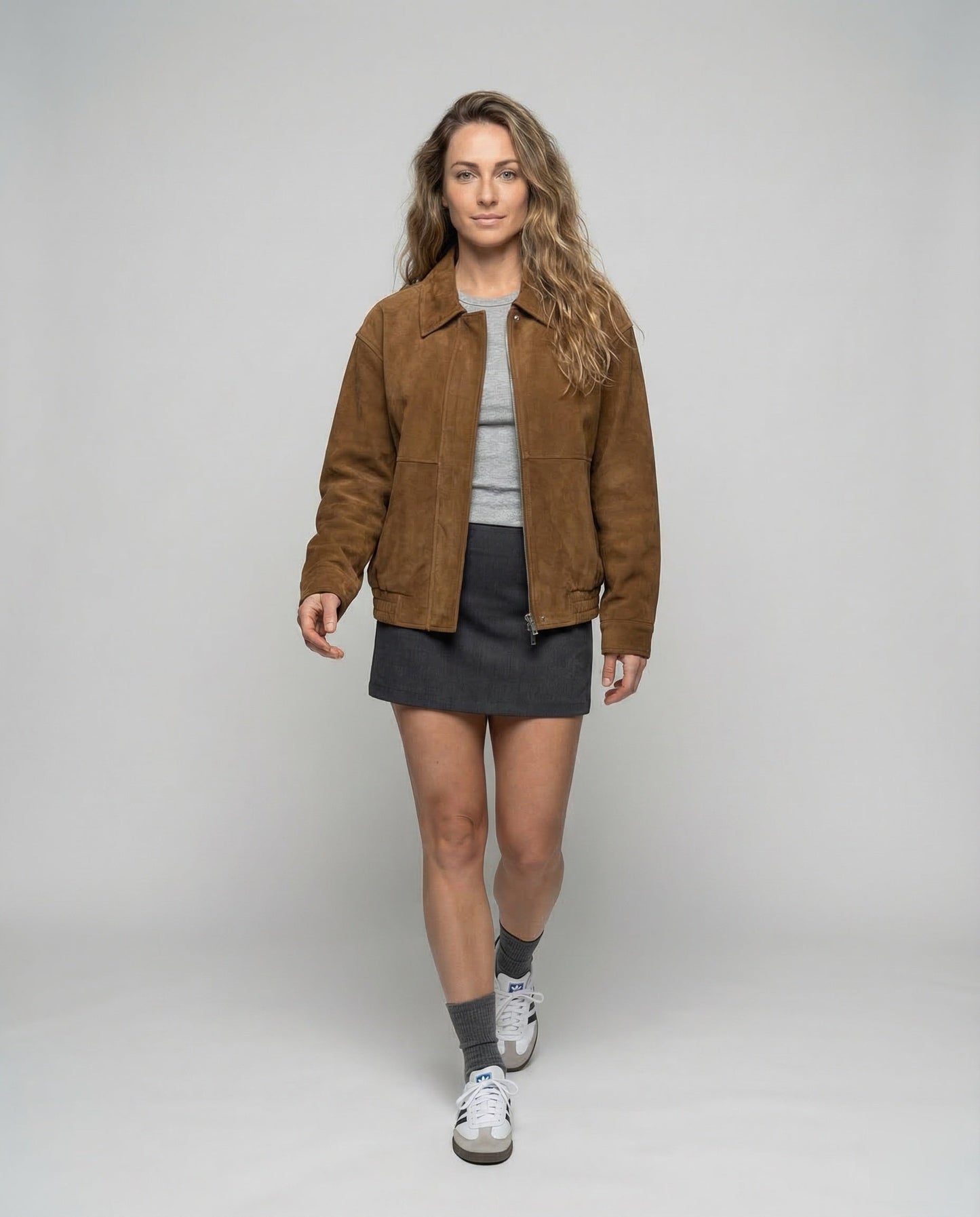 Damen Wildlederjacke Weit - Norvielle