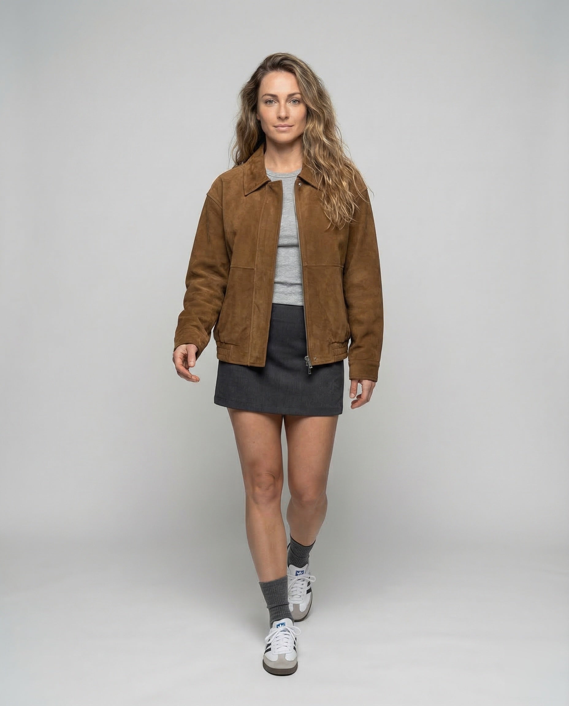 Damen Wildlederjacke Weit - Norvielle