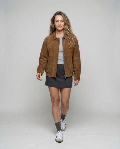 Damen Wildlederjacke Weit - Norvielle