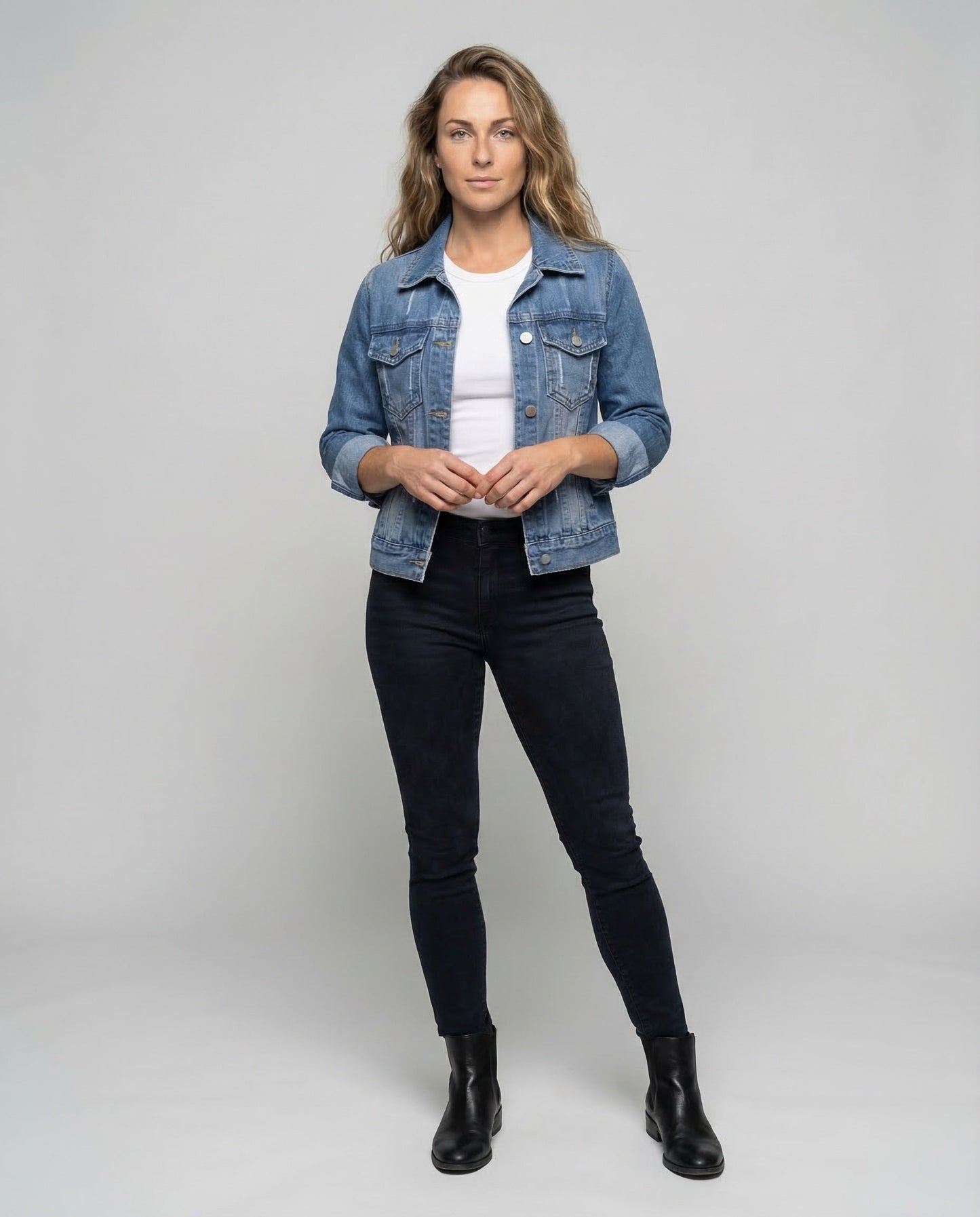 Damen Jeansjacke Boxy Kurz - Norvielle