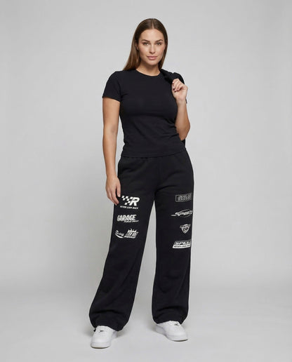 Damen Baggy Sweathose Print - Norvielle