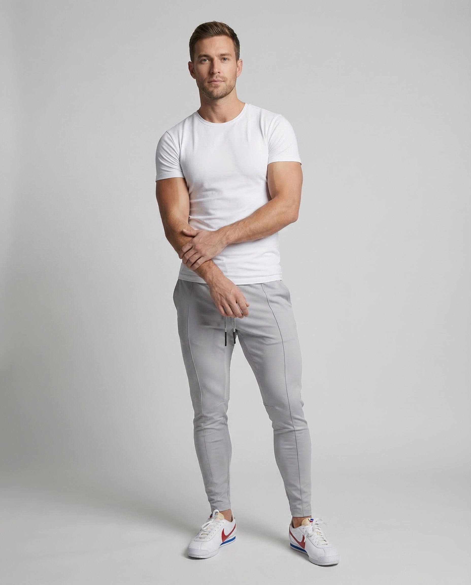 Herren Jogginghose Sportliche Schmale Beinweise Schwarz - Norvielle