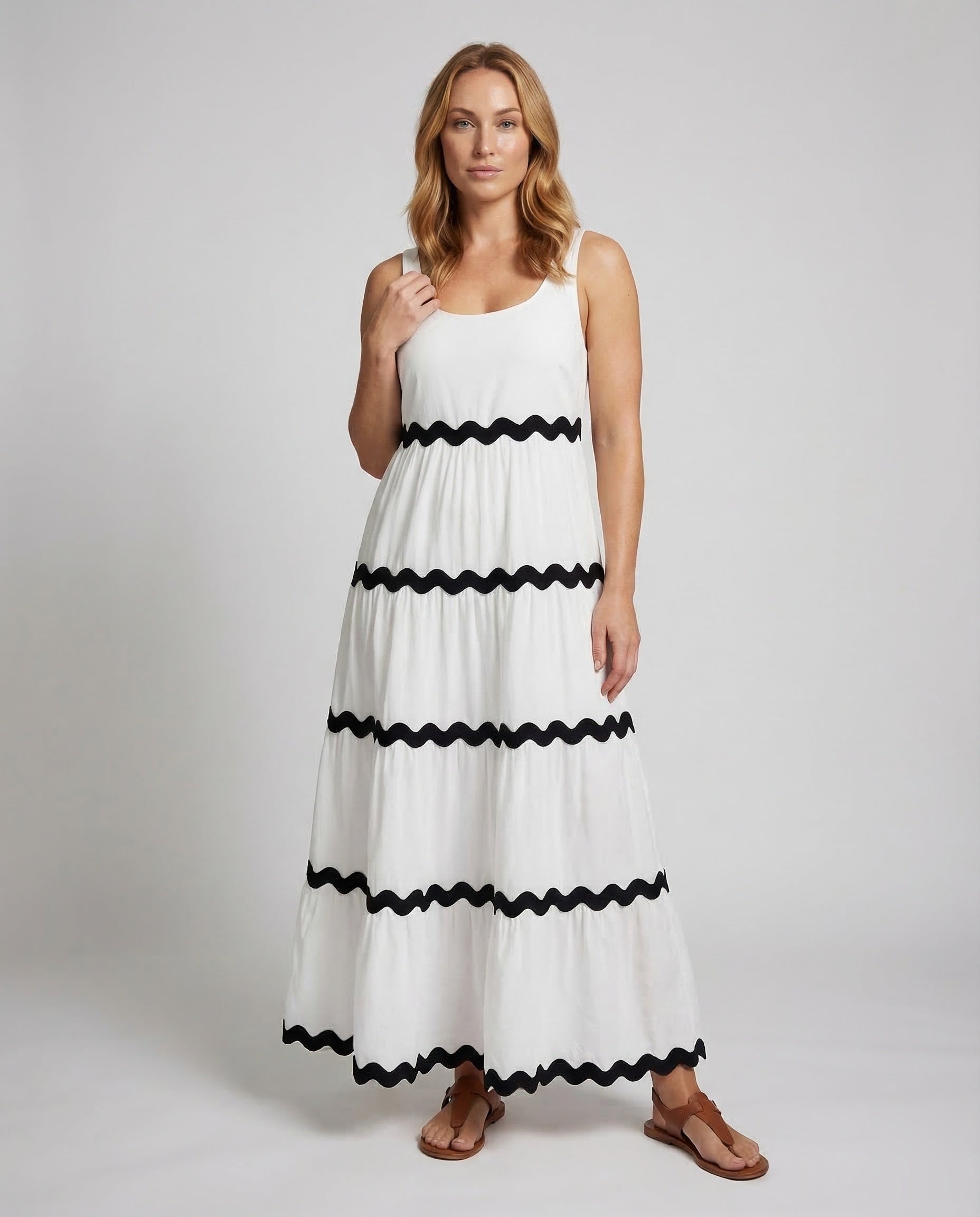 Damen Ärmelloses Maxikleid mit Print - Norvielle