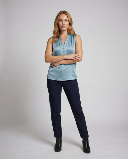 Damen Seidenbluse V-Ausschnitt - Norvielle